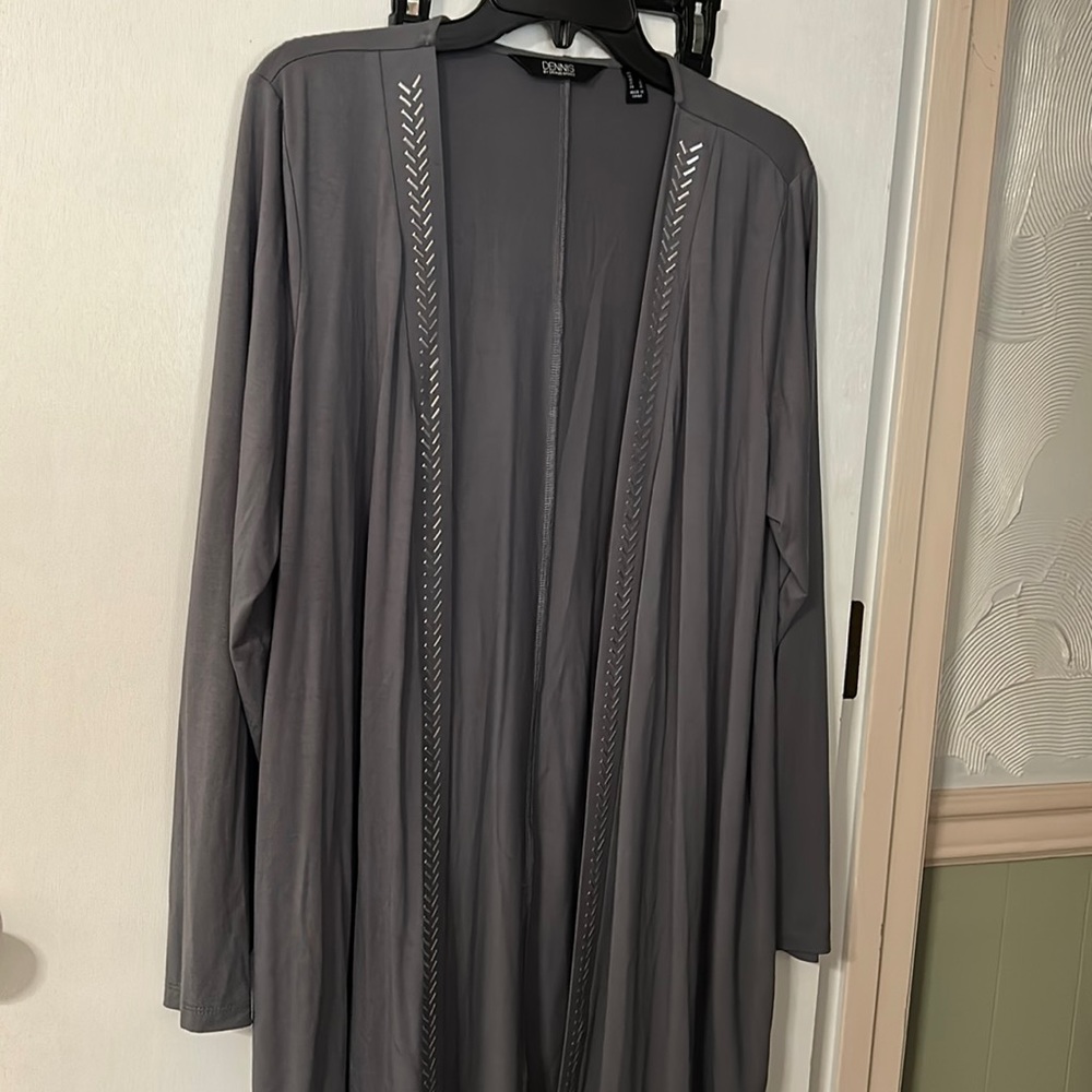 Dennis by Dennis Basso Grey Jacket Ladies Size Large